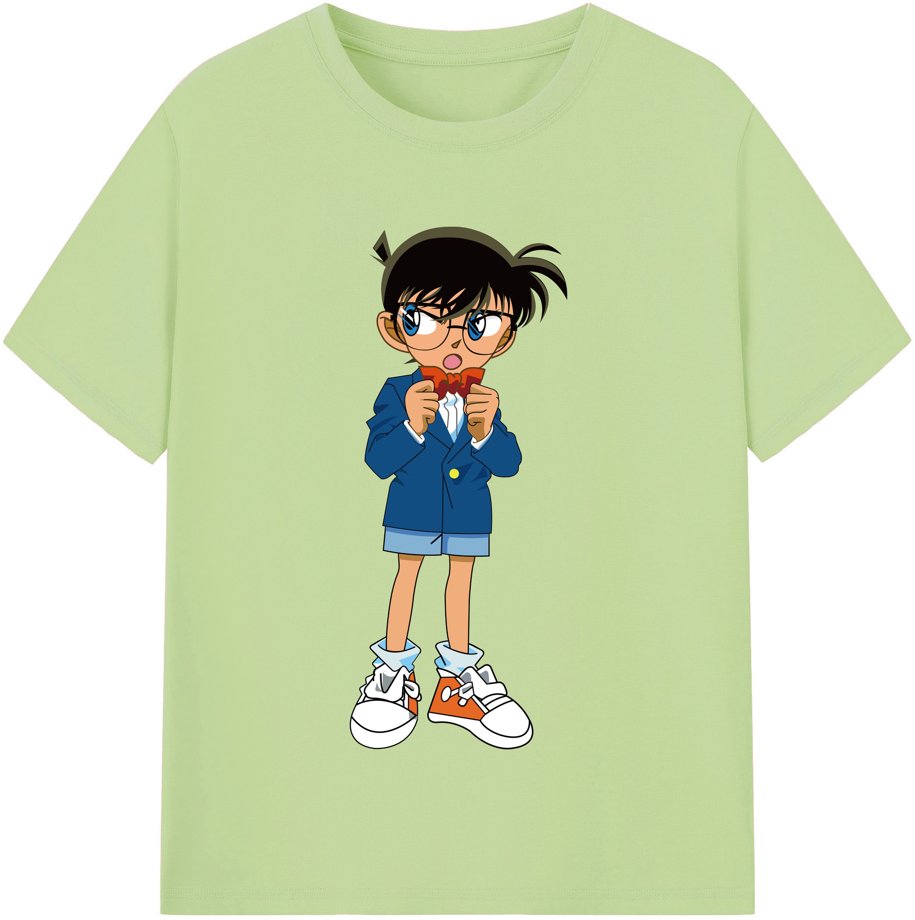 （画像用） 名探偵コナン 江戸川 コナン Detective Conan Conan Edogawa 綿100％半袖Tシャツ（フロントプリント）